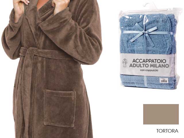 L.milano accappatoio tortora t.unica 01624714