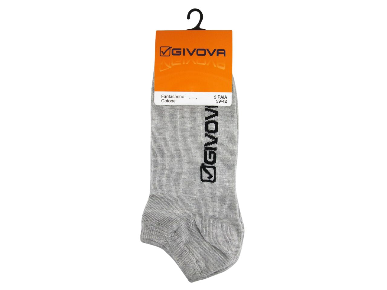 Calze fantasmino in cotone e poliestere grigio taglia 43/46, confezione da 3 - Givova