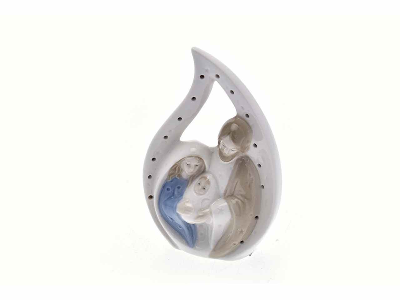 Nativita' porcellana con led 11x5x14cm panna