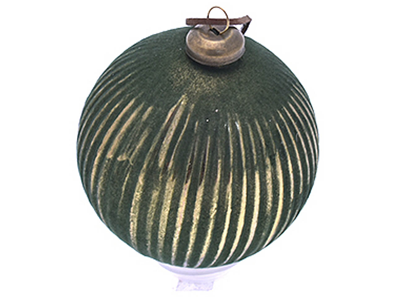 Sfera verde in vetro 10cm anticata 1091338