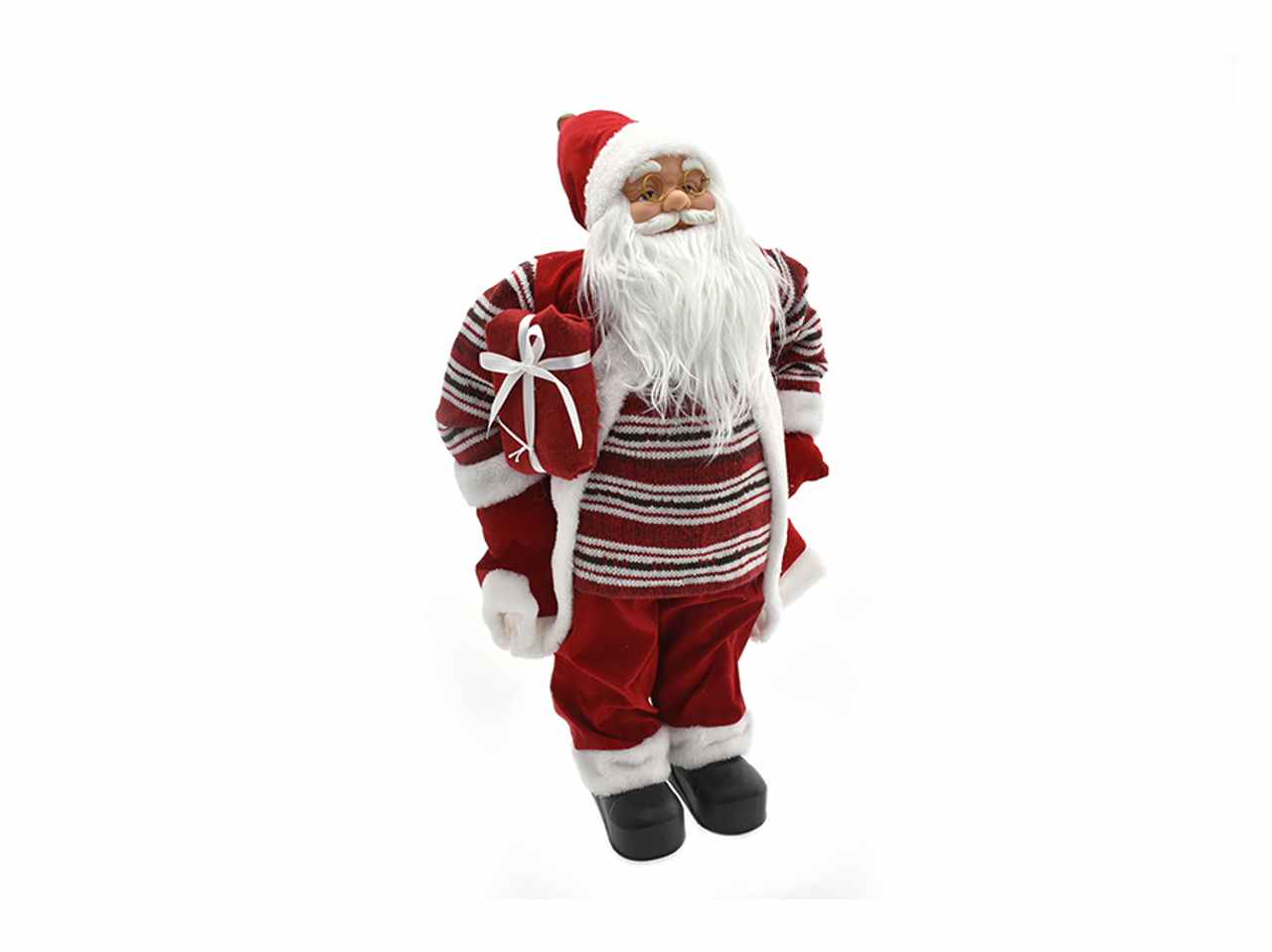 Babbo natale rosso con pacco rosso 100cm