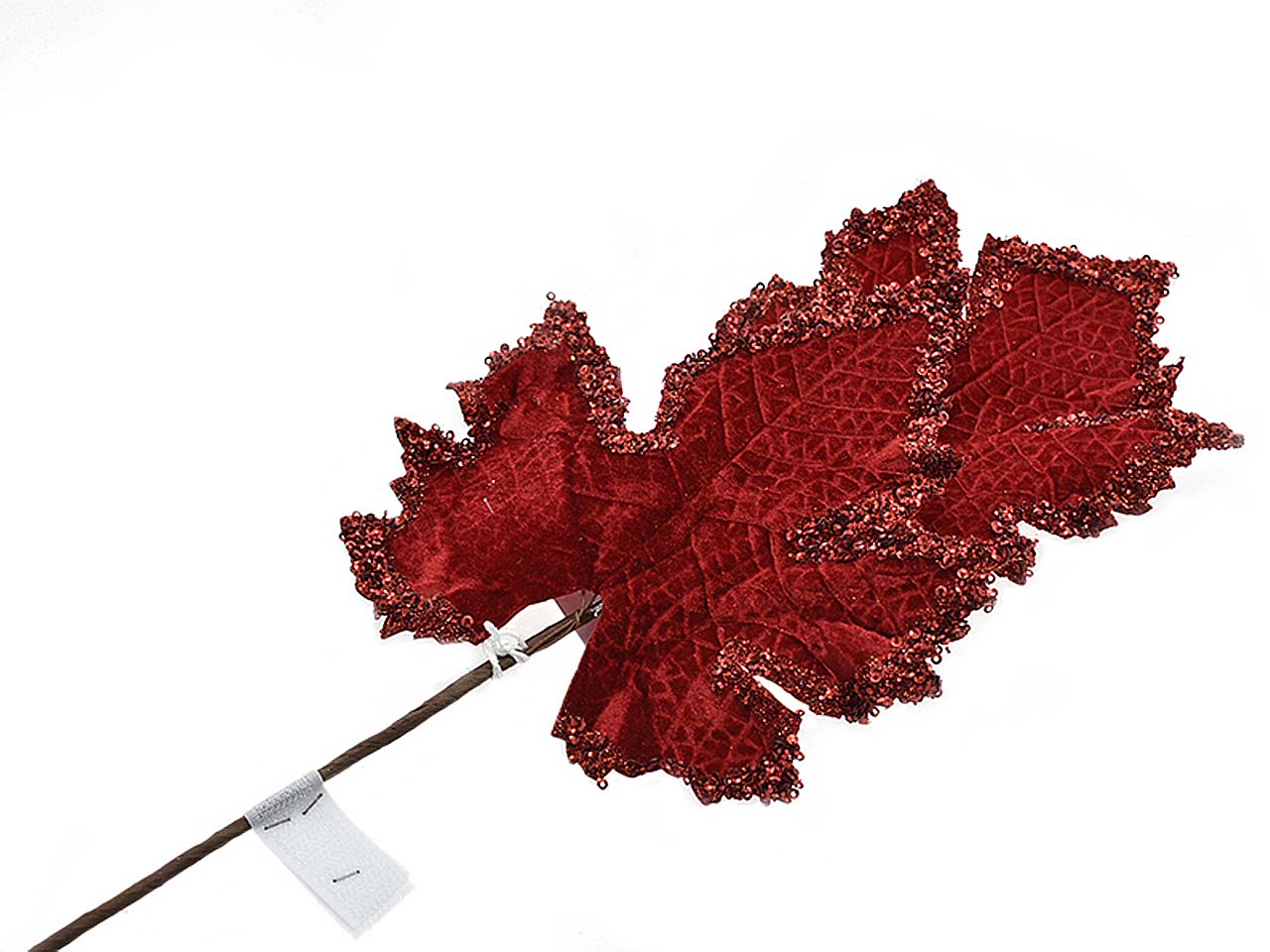 Ramo foglia 45cm rosso