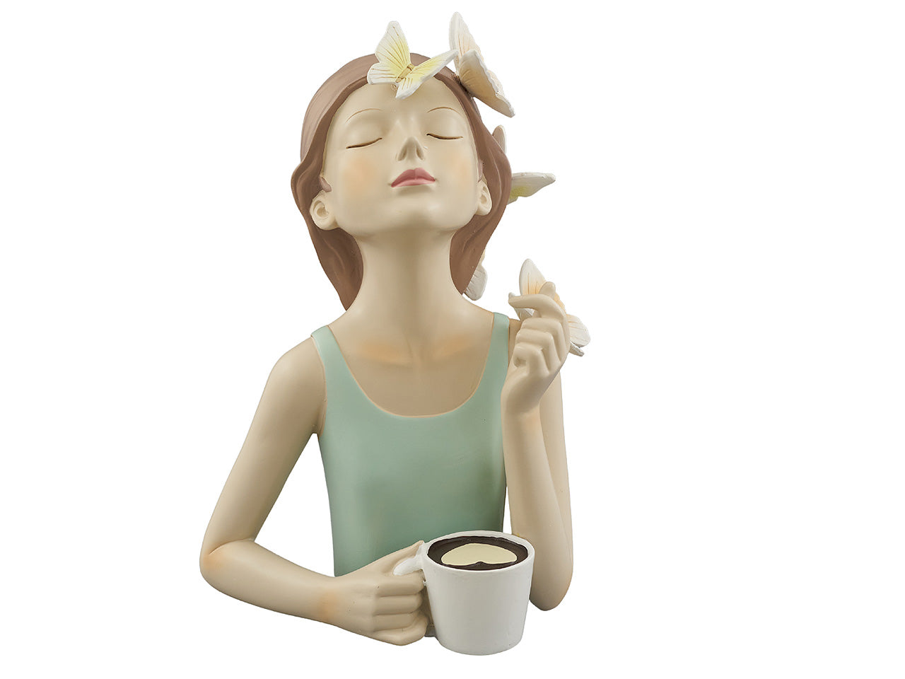 Donna c/farfalle e tazza 20x27,5 1299011