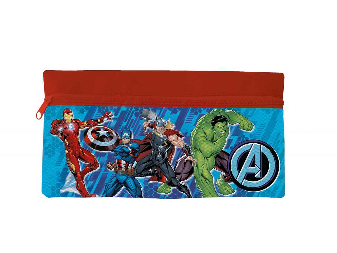 Astuccio avengers rosso in tessuto 21x11x2cm 60 g - 1 astuccio