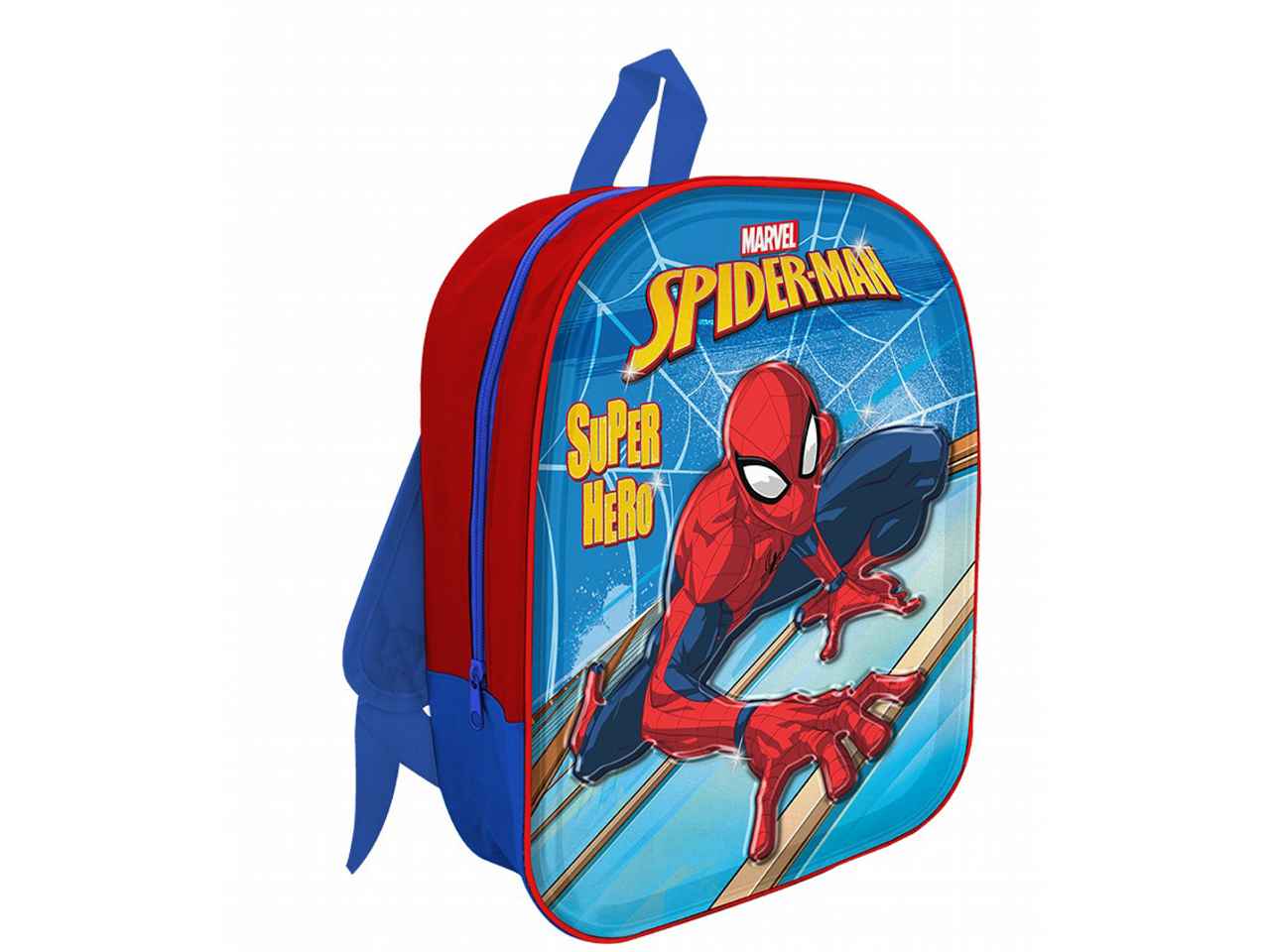Zaino per la scuola spiderman rosso in tessuto 30x25x10cm 100 g led - 1 zaino