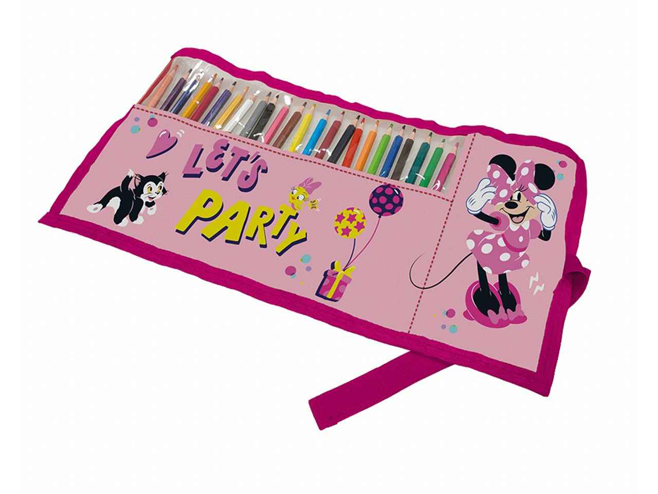 Astuccio MINNIE rosa in tessuto 14x5x4cm 40 g - 1 astuccio