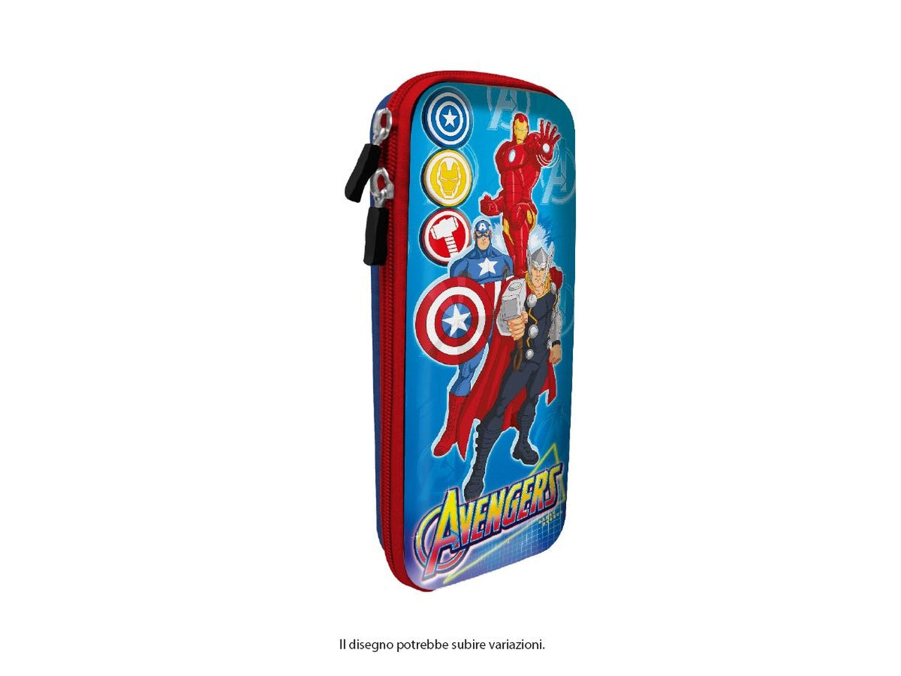 Astuccio ovale rigido Avengers 3D per bambino ad 1 zip - Mc Group