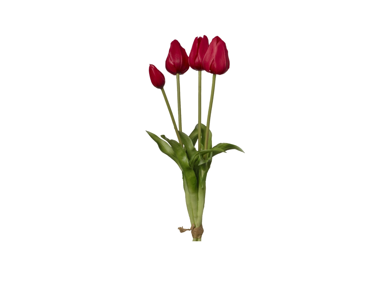 Tulipano rosso artificiale in plastica, mazzo a 4 steli 20x20x44 cm - Conti
