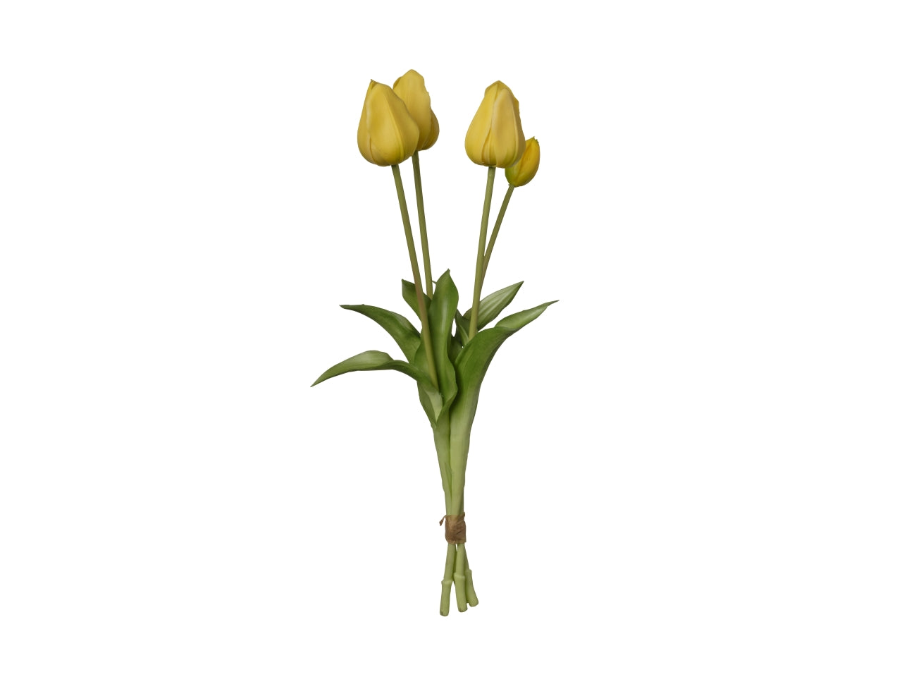 Tulipano giallo artificiale in plastica, mazzo a 4 steli 20x20x44 cm - Conti