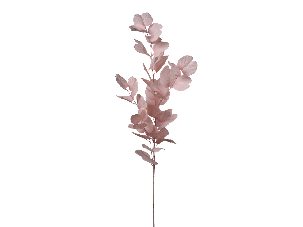 Eucalipto rosa pesco artificiale stelo flessibile con 3 rami, foglie in tessuto, 115 cm - Conti