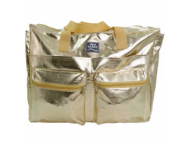 Borsa mare quadrata metal gold