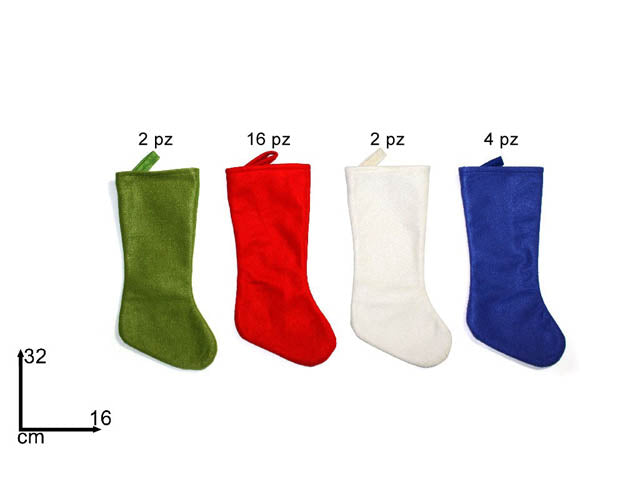 Calza befana misura 32cm in 4 colori assortiti