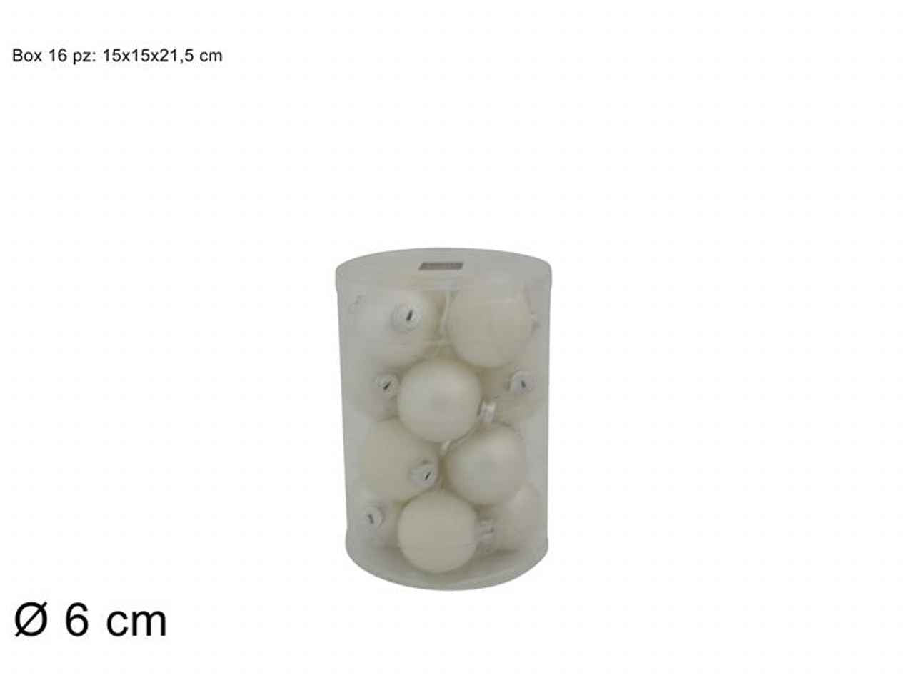 Sfera bianca in vetro 6cm 12 pezzi