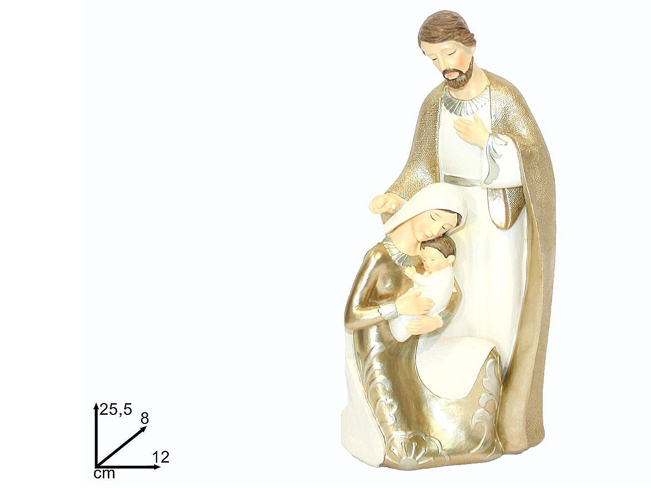 Nativita' resina 25.5cm abiti tipo juta oro