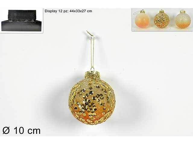 Sfera 10cm eff.zucchero+pail.oro al005636a