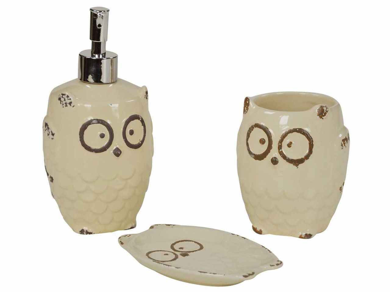 Set bagno gufo crema $