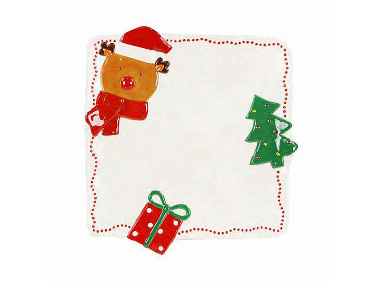Piatto quadrato natale ln-0007 cm28,5x 26,5x2,5