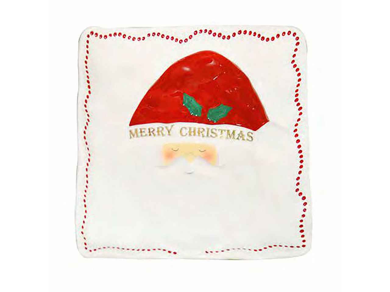 Piatto quadrato con babbo ln-0017 cm23 ,5x23,5x3