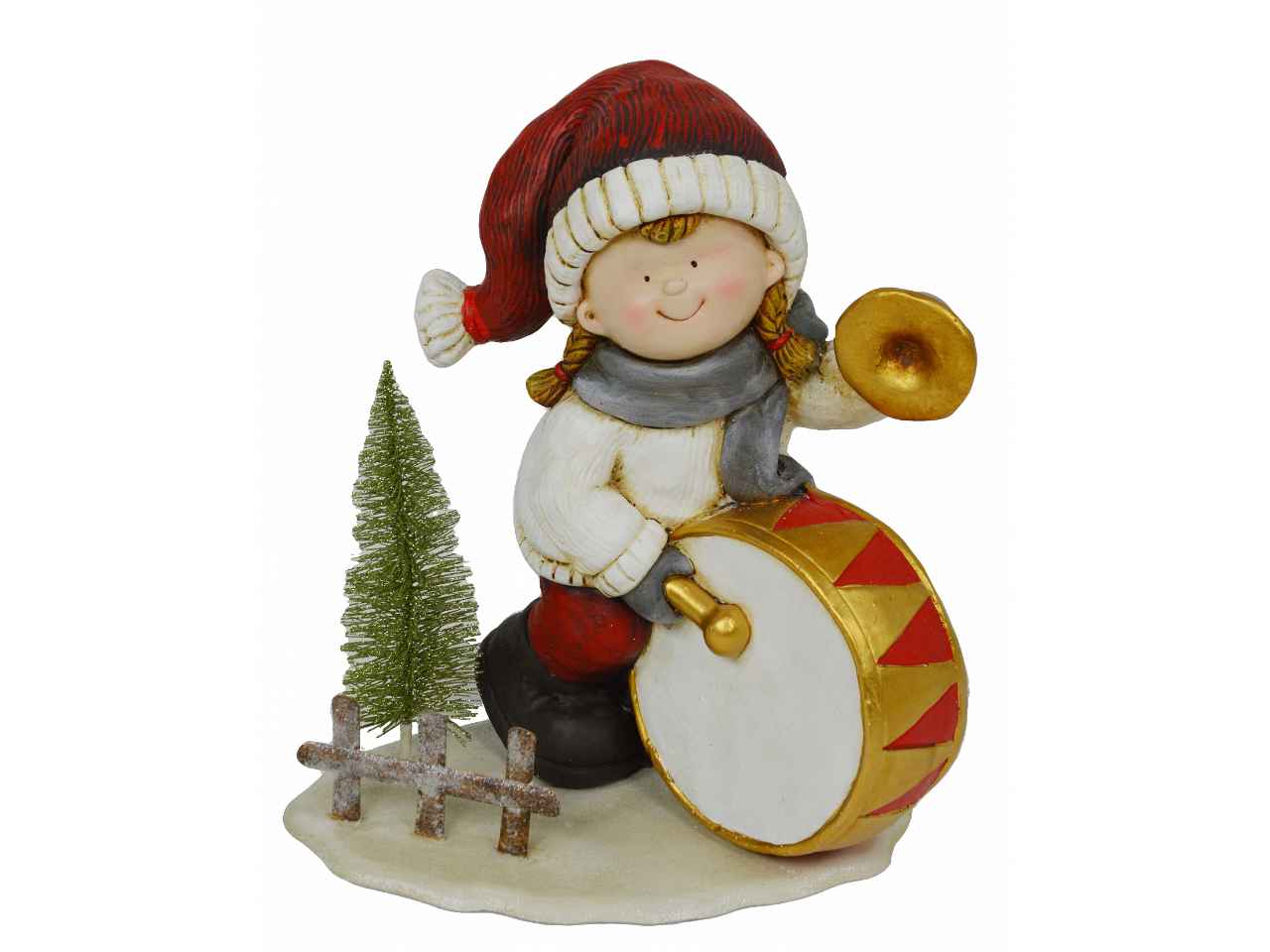 Bambina che suona grancassa nym-2026 cm. 36x20x39