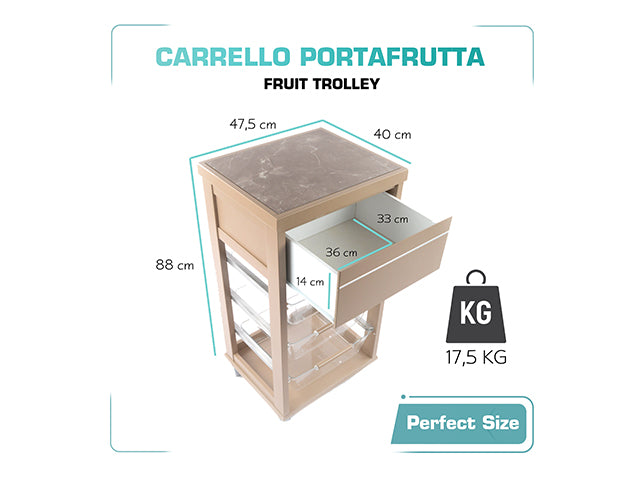 Carrello prestige tortora mas335