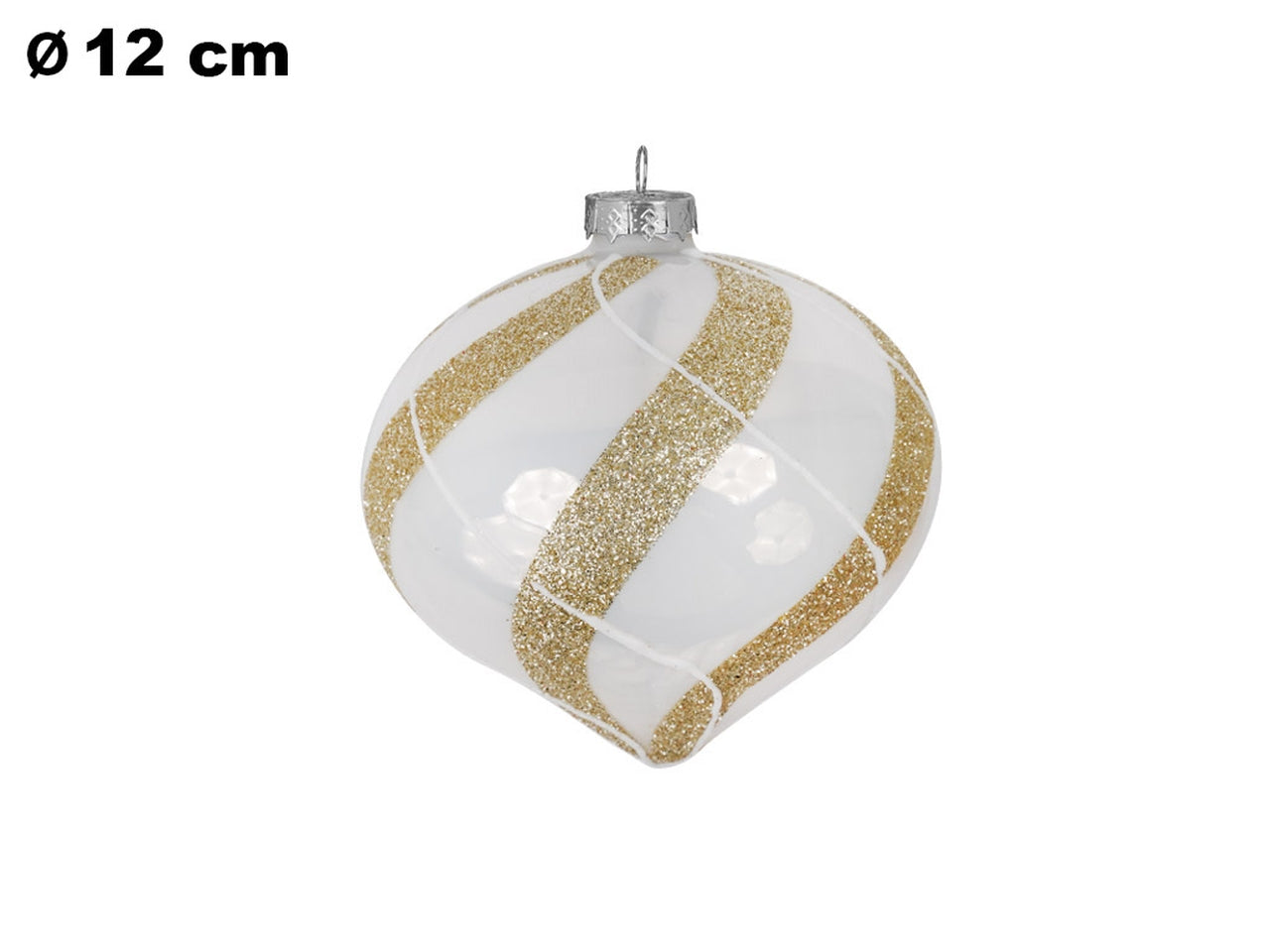 Palla 12cm bianca e oro