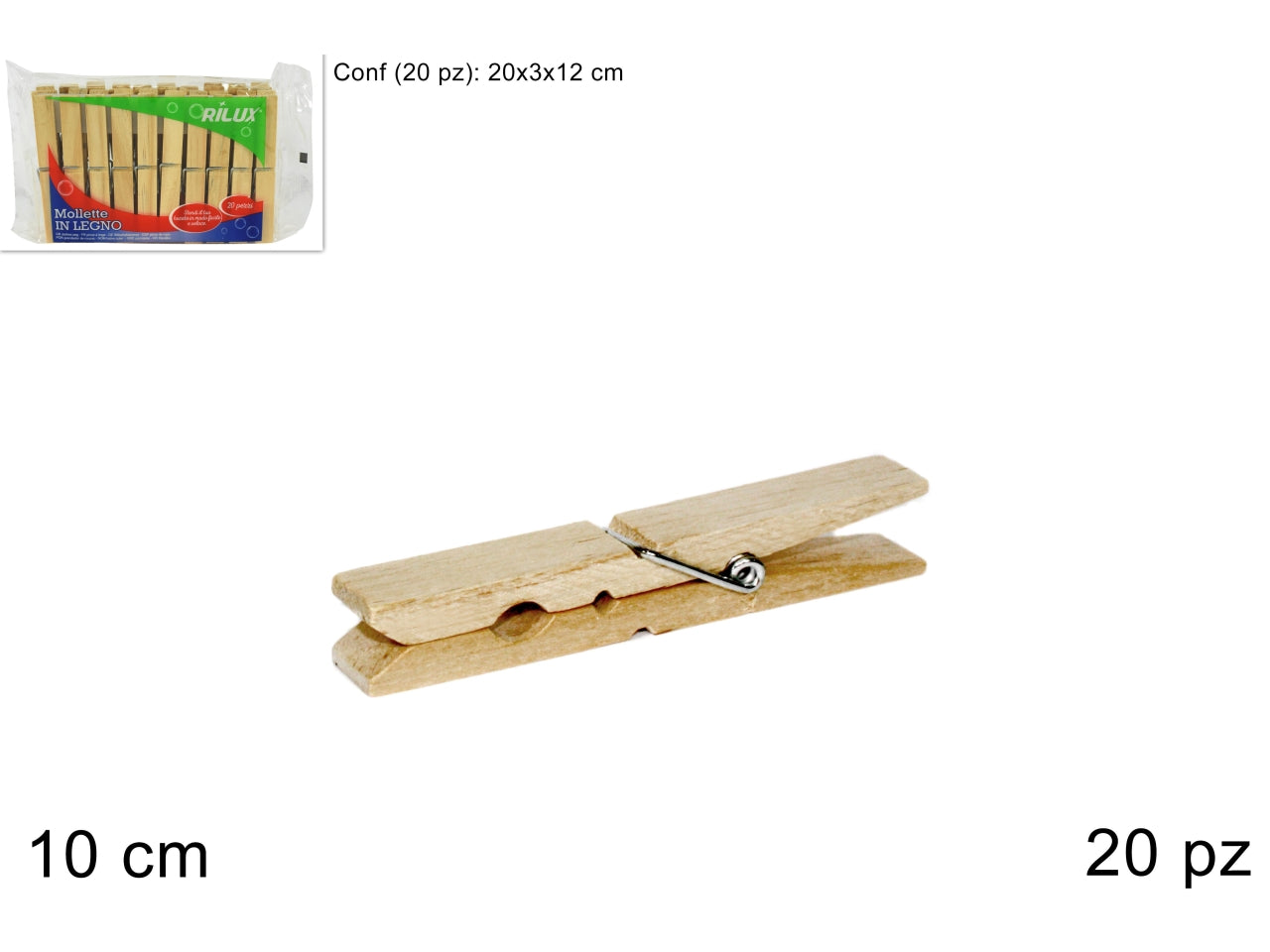 Mollette per il bucato in legno - Due Esse