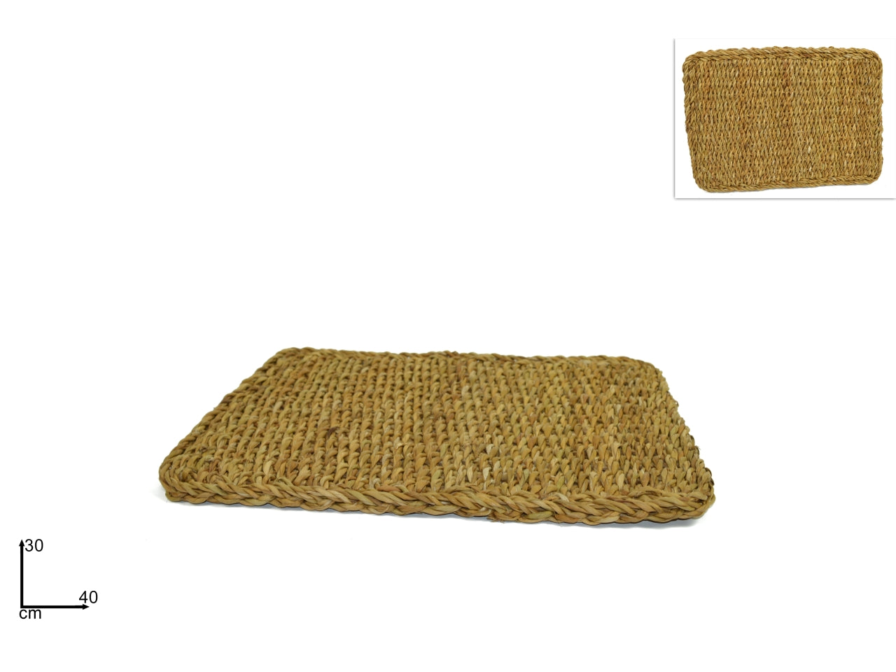 Tovaglietta americana rettangolare in vimini naturale stile country 30x40 cm - Due Esse