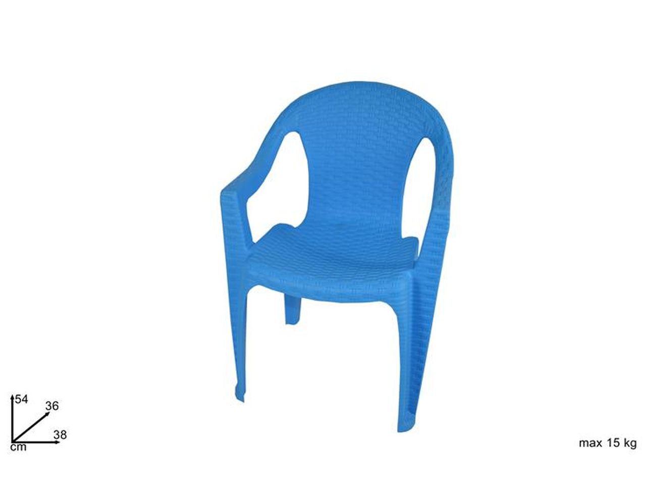 Sediolina per bimbi in plastica rattan celeste
