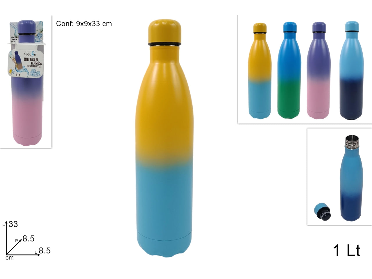 Bottiglia termica 1000 ml bicolore