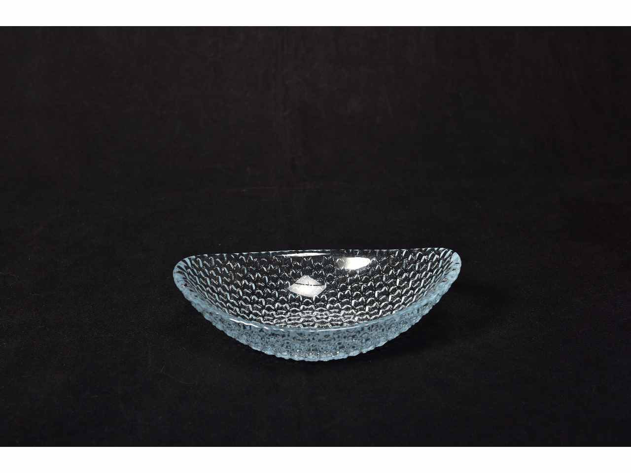 Coppa ovale in vetro trasp.18x12cm23359