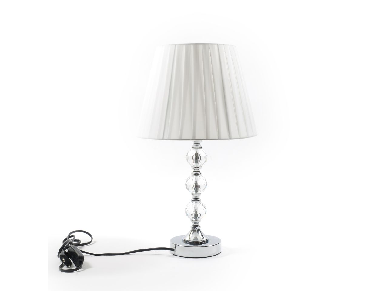 Lampada linea crystal in metallo misura d.27,5xh.47cm con cappello misura d.28x20,5cm