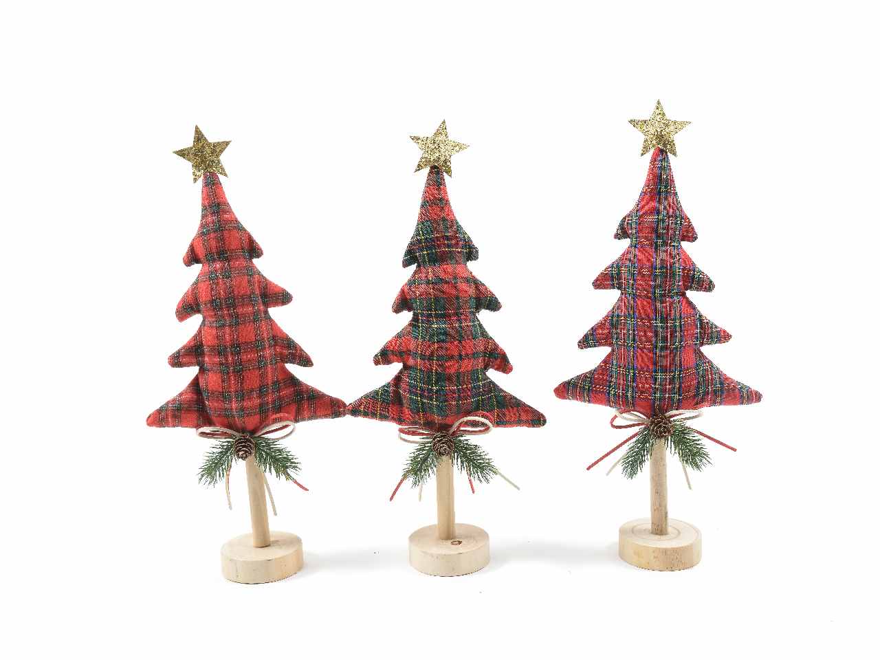 Albero natalizio "tartan" 16,5x7xh.37cm assortito