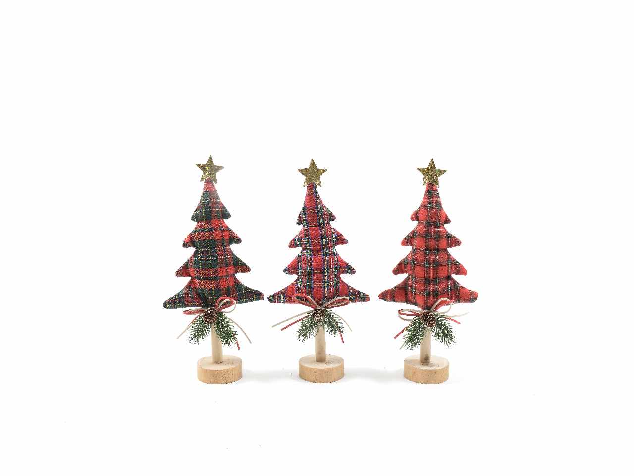 Albero natalizio "tartan" 13,5x6xh.29cm assortito