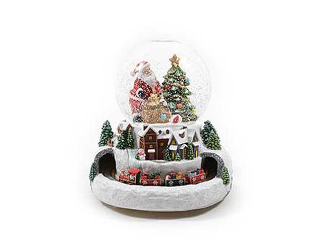 Carillon ampolla con trenini 23xh24,5cm67 $