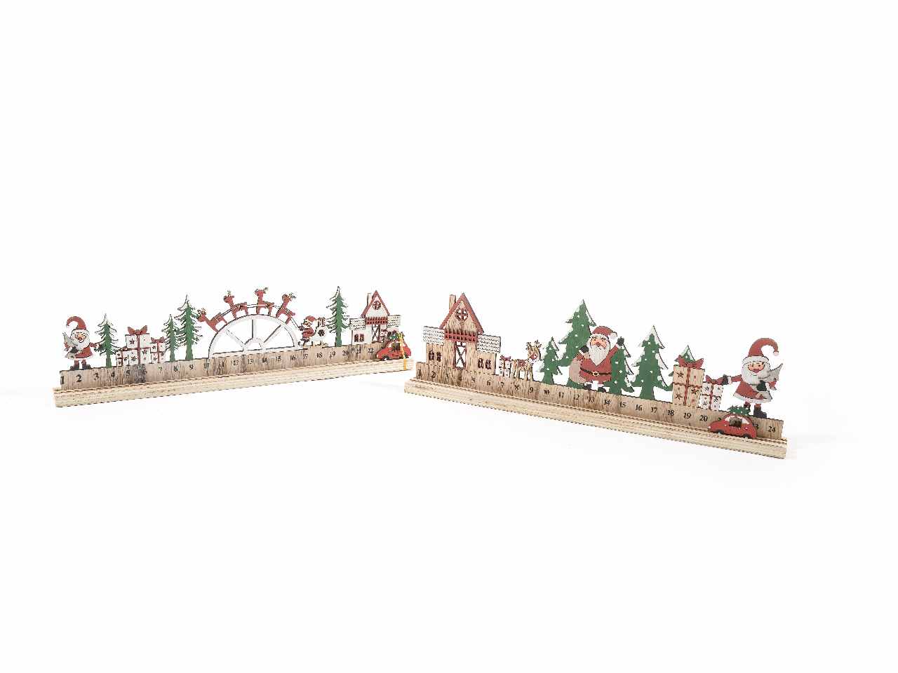 Calendario dell'avvento in legno 40x3xh.11cm assortito