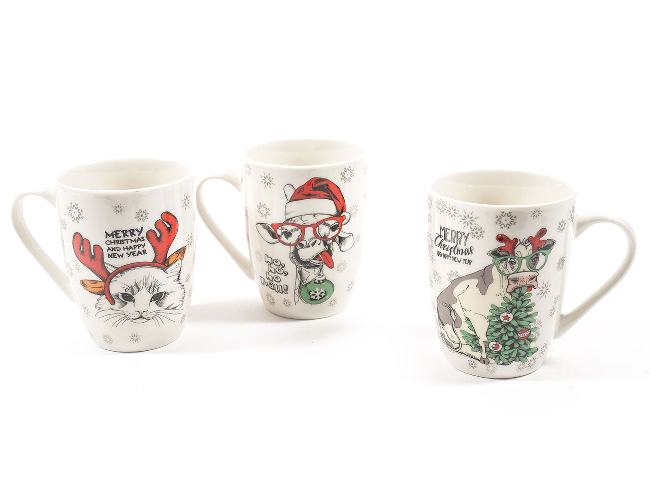 Mug new bone china funny animal misura d.8,3xh.10,5x11,5cm decori assortiti