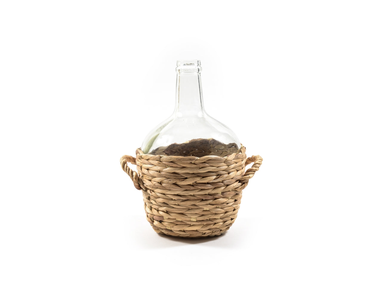 Damigiana in vetro con cestino in banano country 30x19 cm - M Home