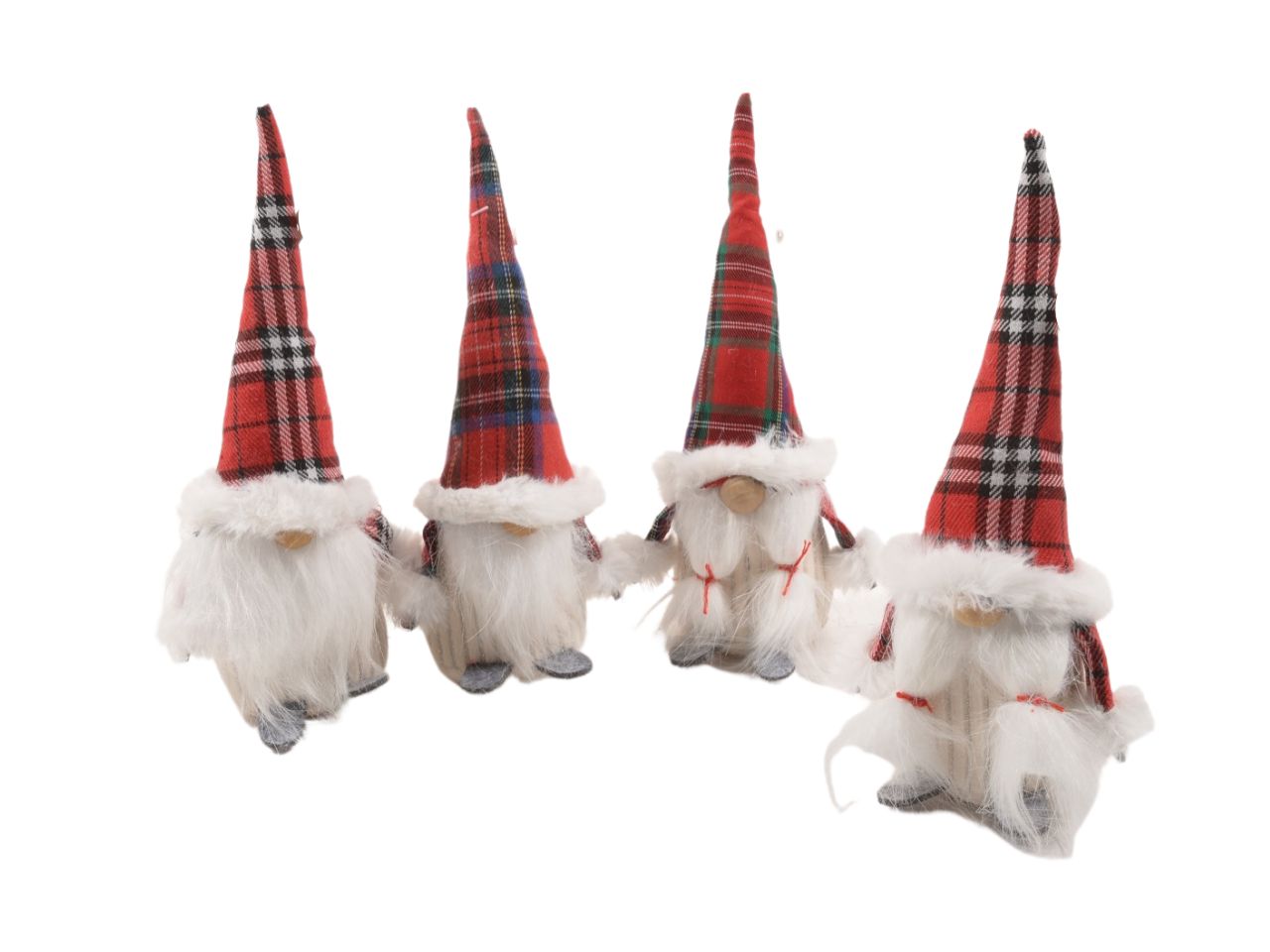 Babbo natale "tartan" 7x8xh.23cm assortito