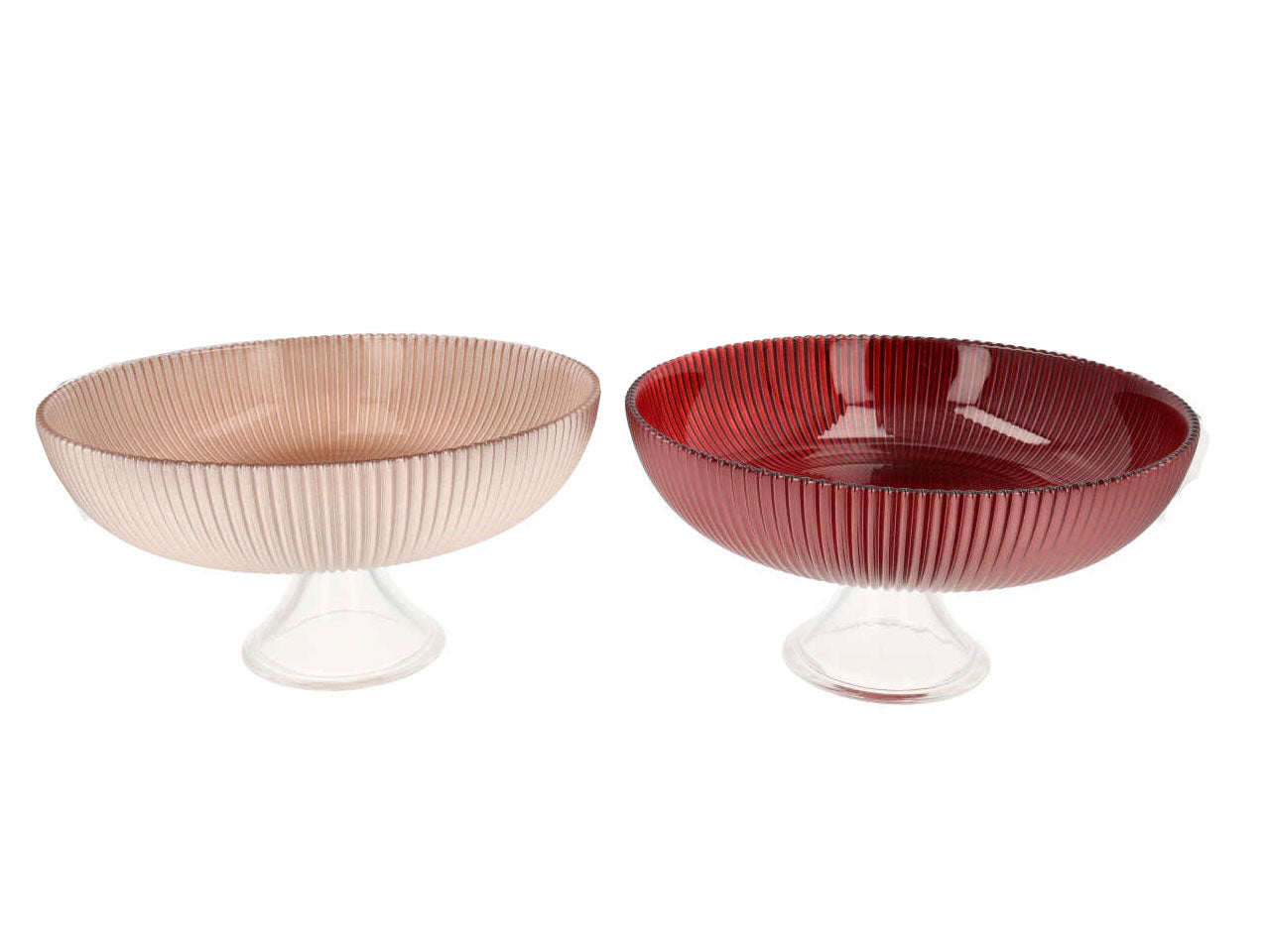Alzata tonda in vetro aria d.25xh.13 colori assortiti