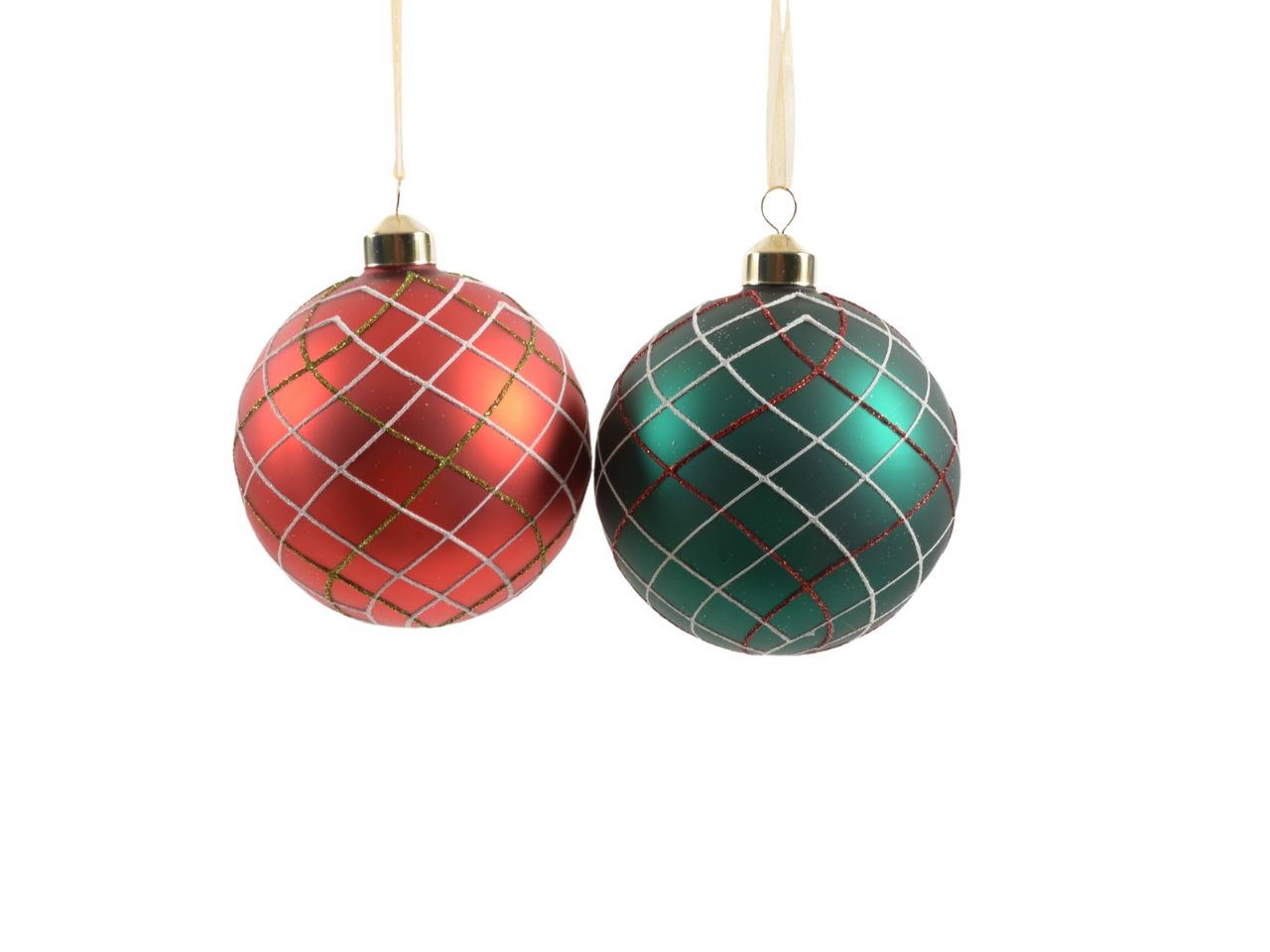 Palla di natale in vetro diam.10cm decori assortiti in espositore