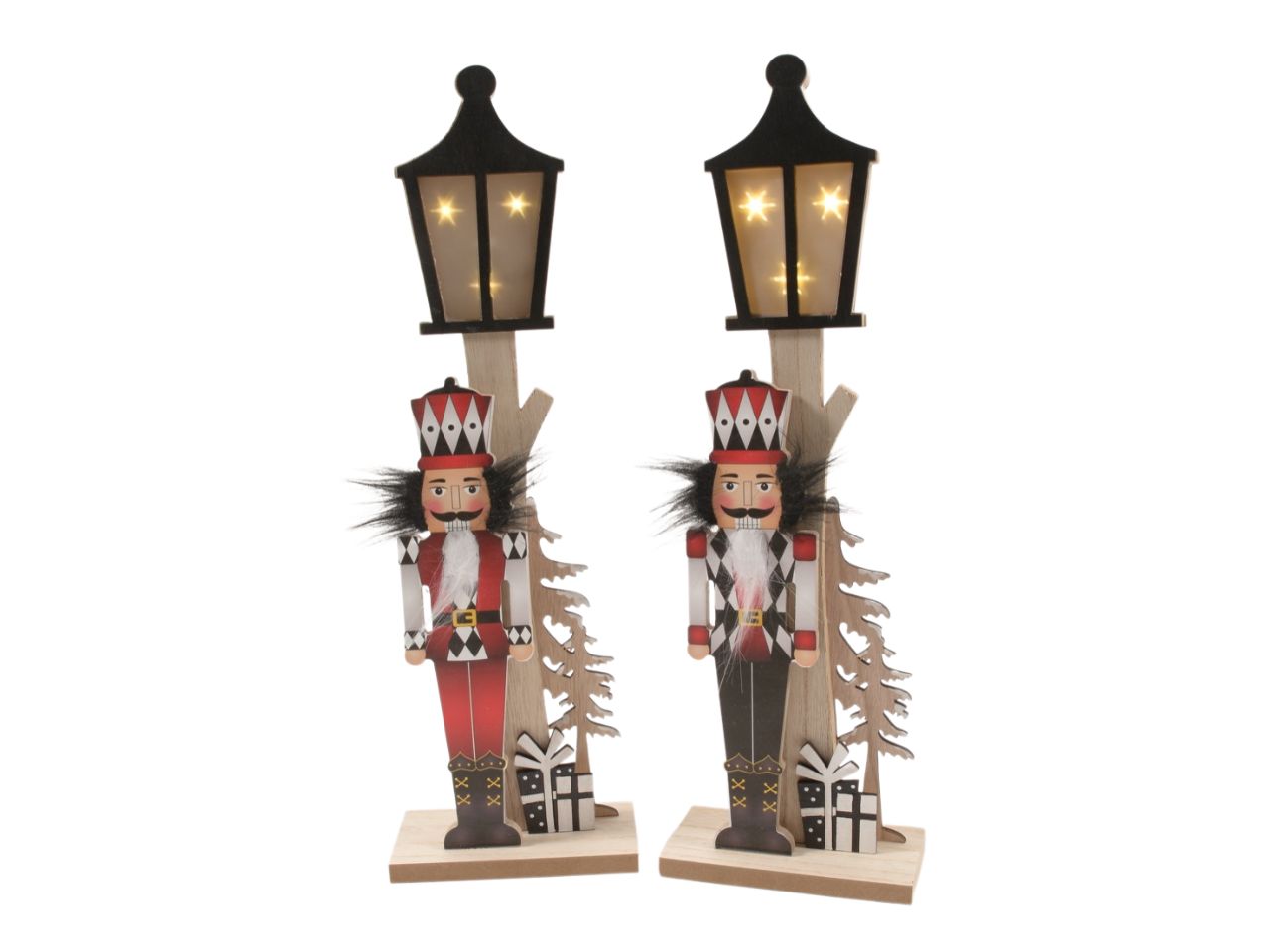 Soldatino in legno con luci 14x7x44cm assortito