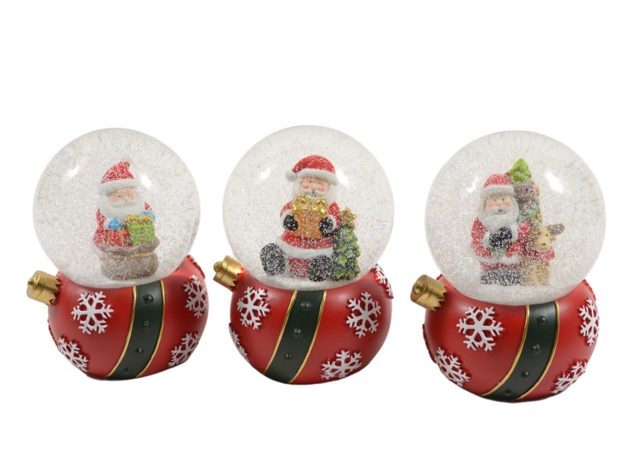 Palla di neve in resina misura d.10xh.15,5cm in scatola regalo design assortito
