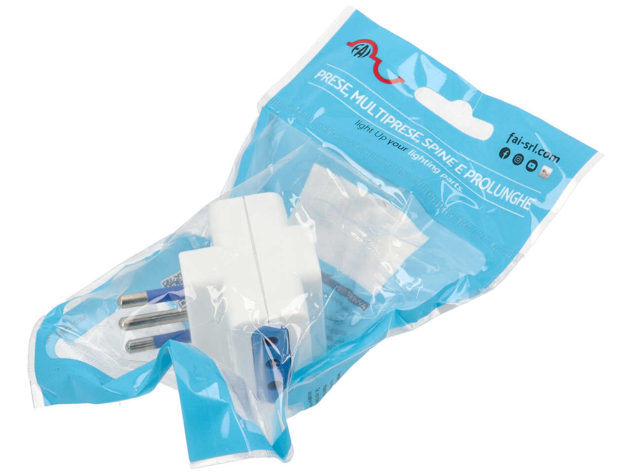 Adattatore triplo 2p+t 10a 250v bianco in plastica - Fai srl