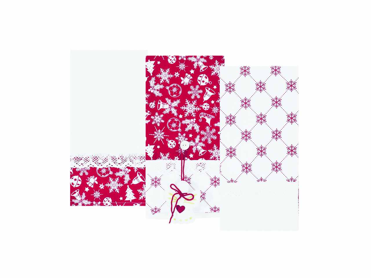 Strofinacci 3 pezzi 50x70cm 100% cotone e pizzo
