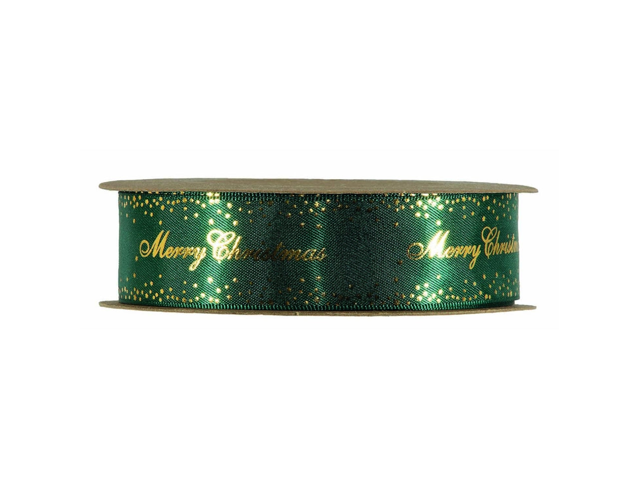 Nastro regalo verde con scritta e stelle dorate 1,5cm x 20 m - Piovaccari