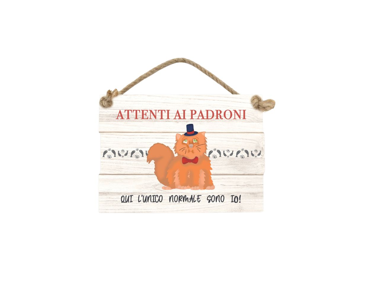 Targhetta attenti ai padroni gatto