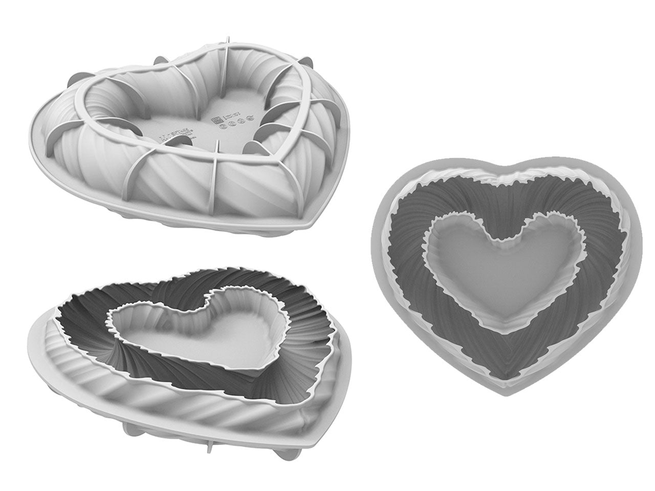 Stampo in silicone a forma di cuore intrecciato 250x220xh.52mm