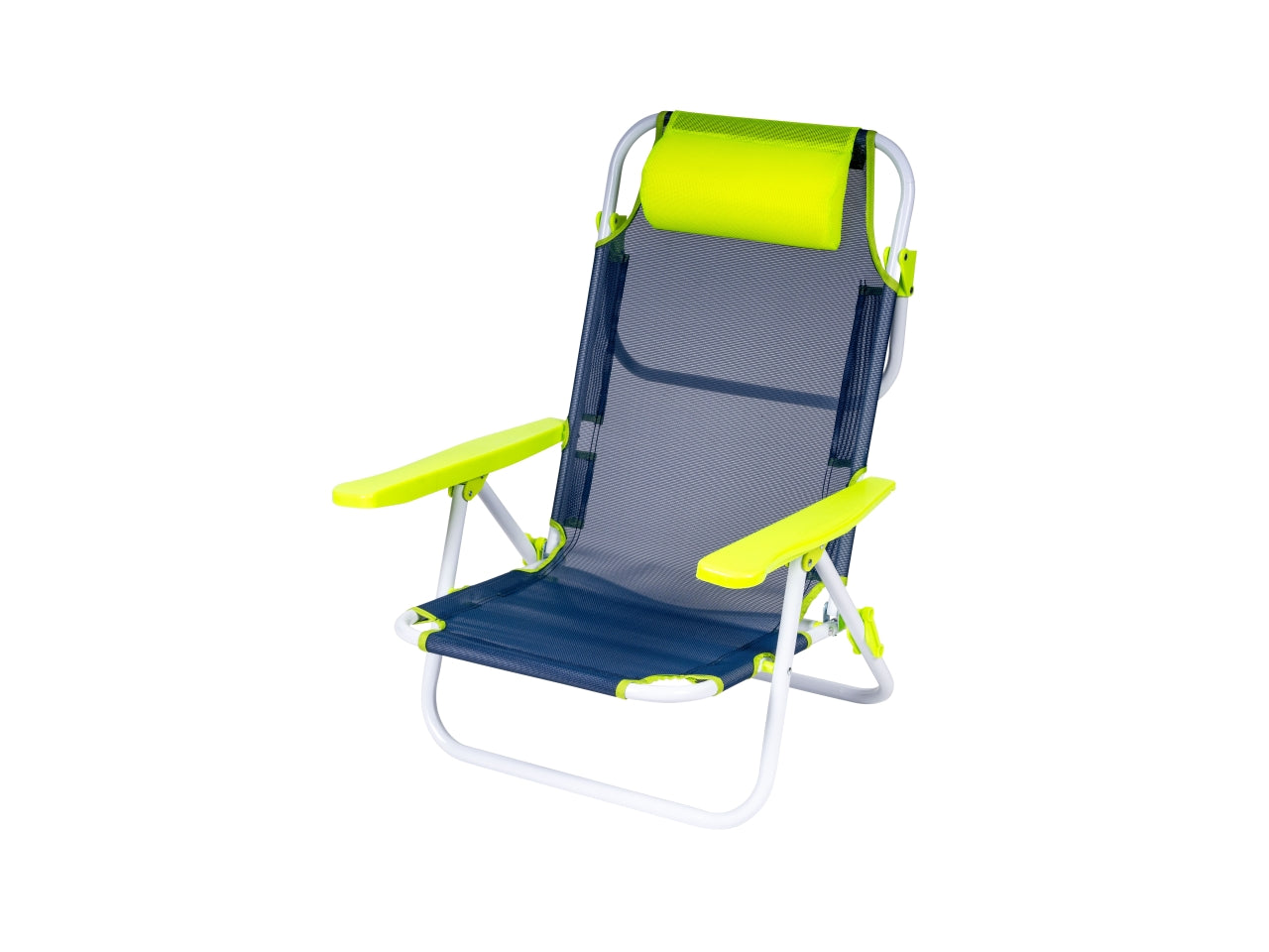 Spiaggina real con 5 posizioni in alluminio 22m txt neon blu