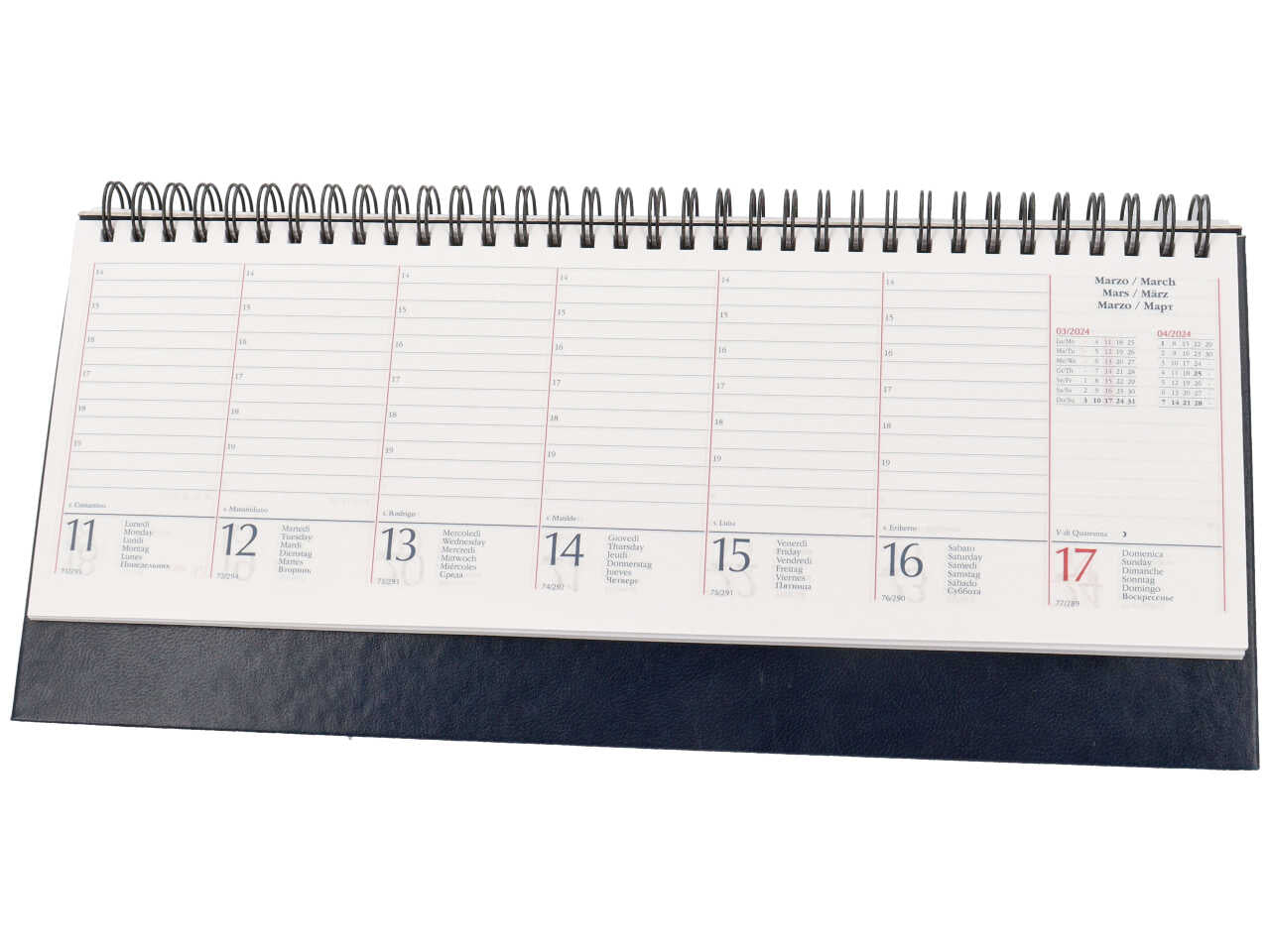 Agenda settimanale madrid blu misura 10,5x29,8cm
