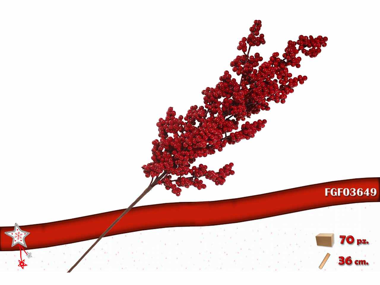 Ramo con bacche rosse 70cm